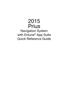 2015 Toyota Prius Navigation System Owners Manual